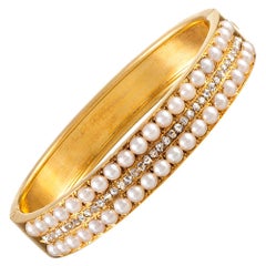 Victorian Pearl and Diamond Bangle