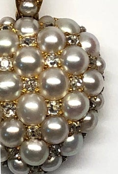 Victorian Pearl and Diamond Heart Locket, English, circa 1880