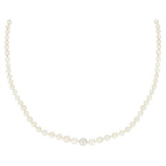 Viktorianische Perlen- und Diamant-Halskette, um 1880