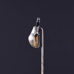 Victorian Pearl and Diamond Stickpin of 14k Gold and Silver