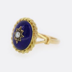 Victorian Pearl and Enamel Ring