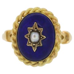 Victorian Pearl and Enamel Ring