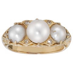 Viktorianischer Perlen- und Goldring