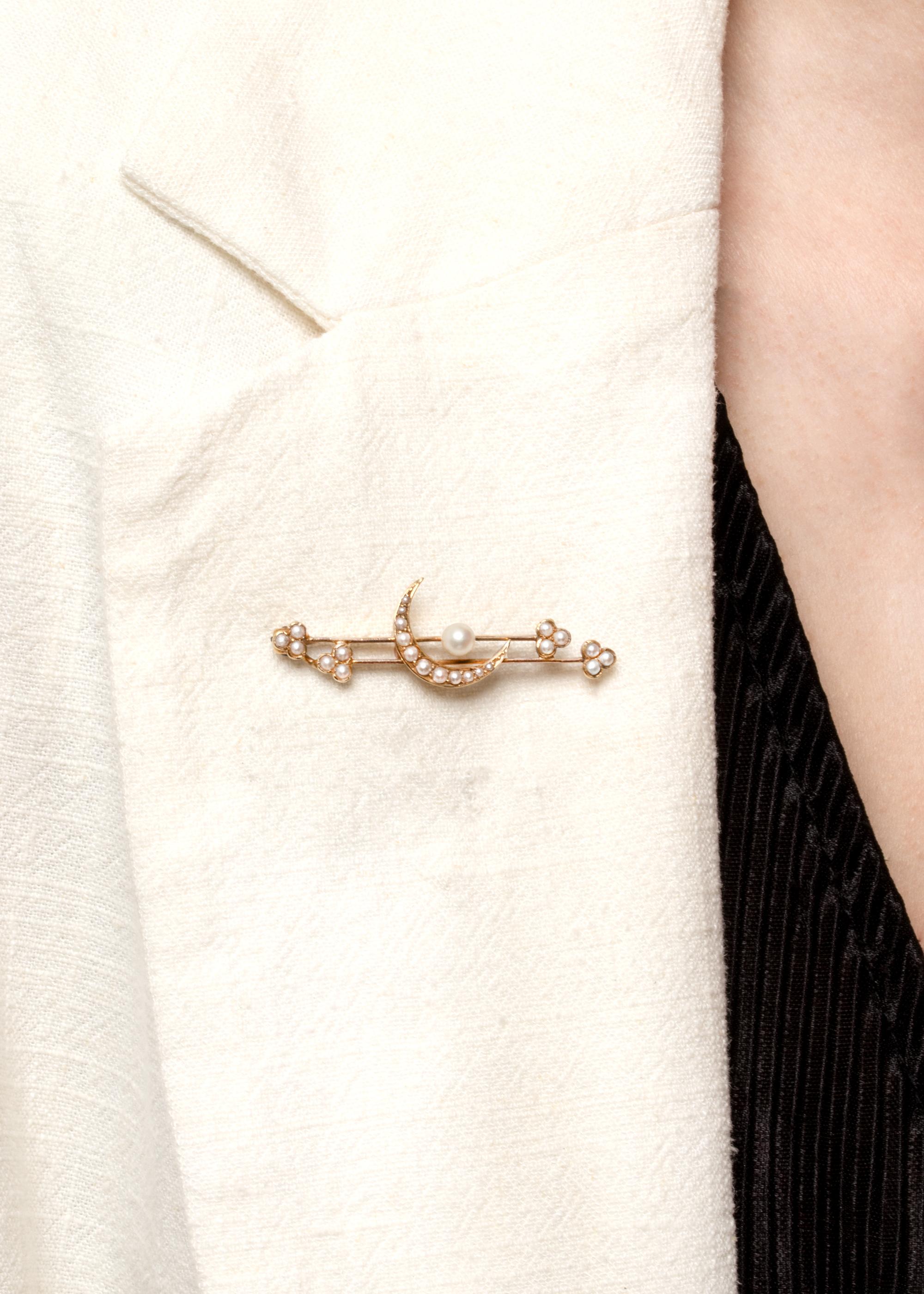 Victorian Pearl Brooch, c.1880s In Good Condition In London, GB
