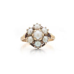 Victorian Pearl Cluster Ring, 9KT Gold