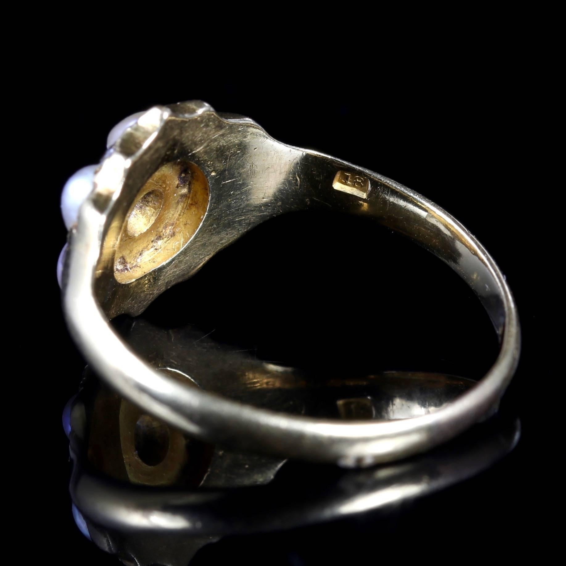 Victorian Pearl Diamond Ring, circa 1900 For Sale 1