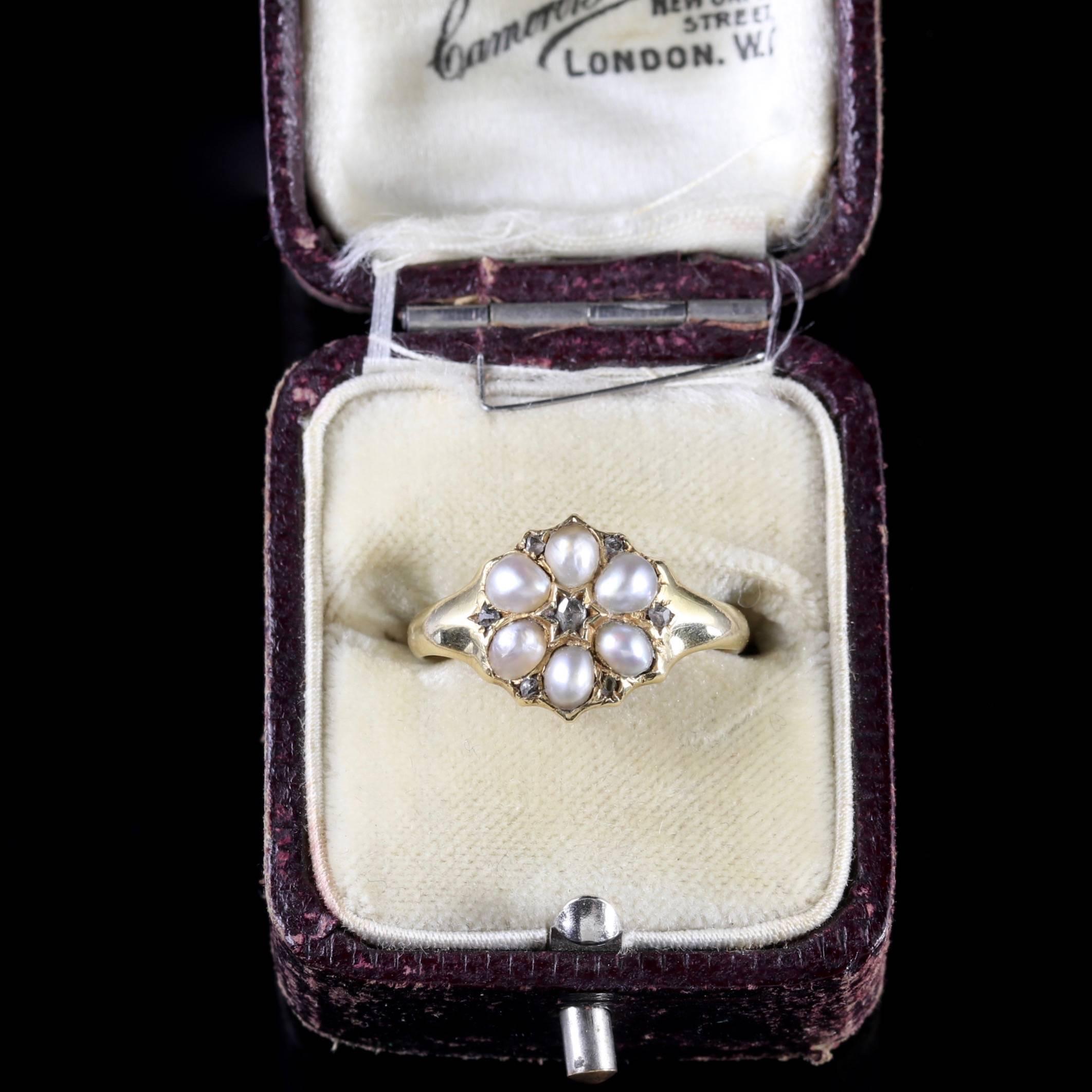 Victorian Pearl Diamond Ring, circa 1900 For Sale 2