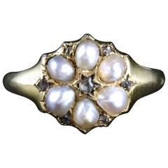 victorian pearl engagement rings Antique Victorian Pearl Diamond Ring, circa 1900