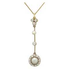 Victorian Pearl Diamond Yellow Gold Pendant