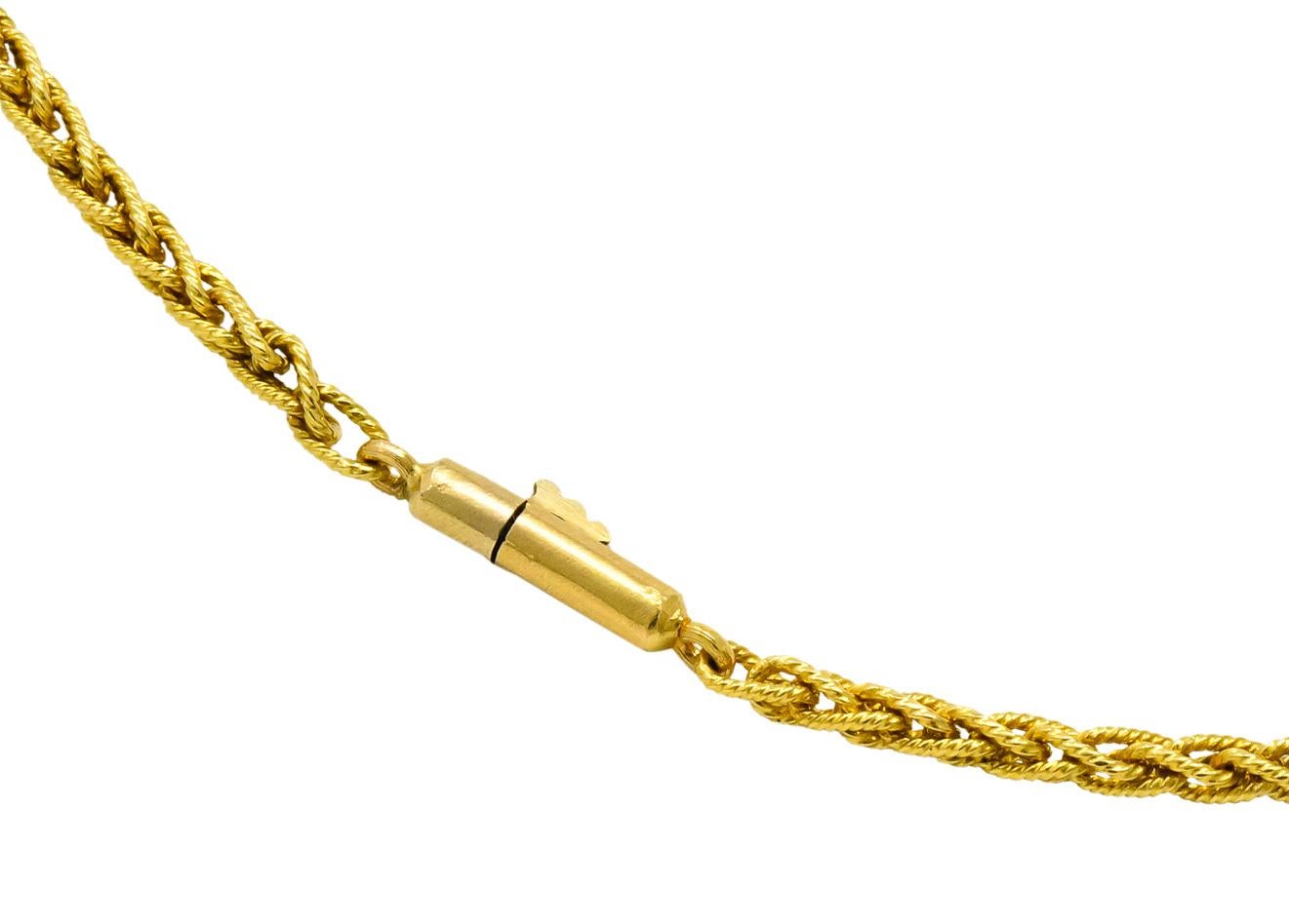 Victorian Pearl Enamel 14 Karat Yellow Gold Pendant Necklace 3