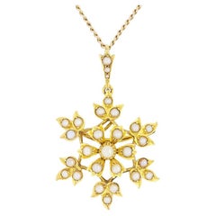 Victorian Pearl Flower Necklace, c.1900s