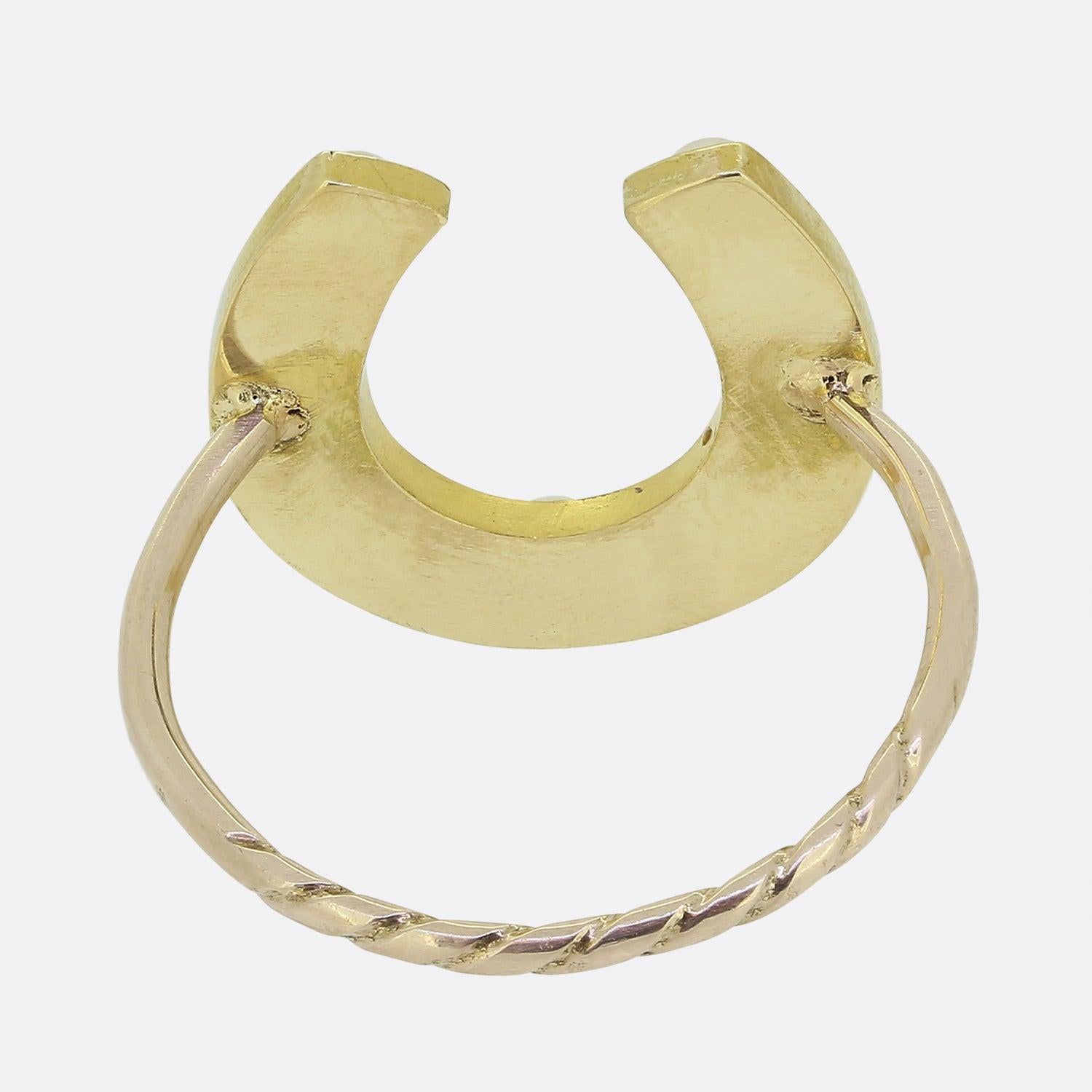 Victorian Pearl Horseshoe Ring In Good Condition For Sale In London, GB