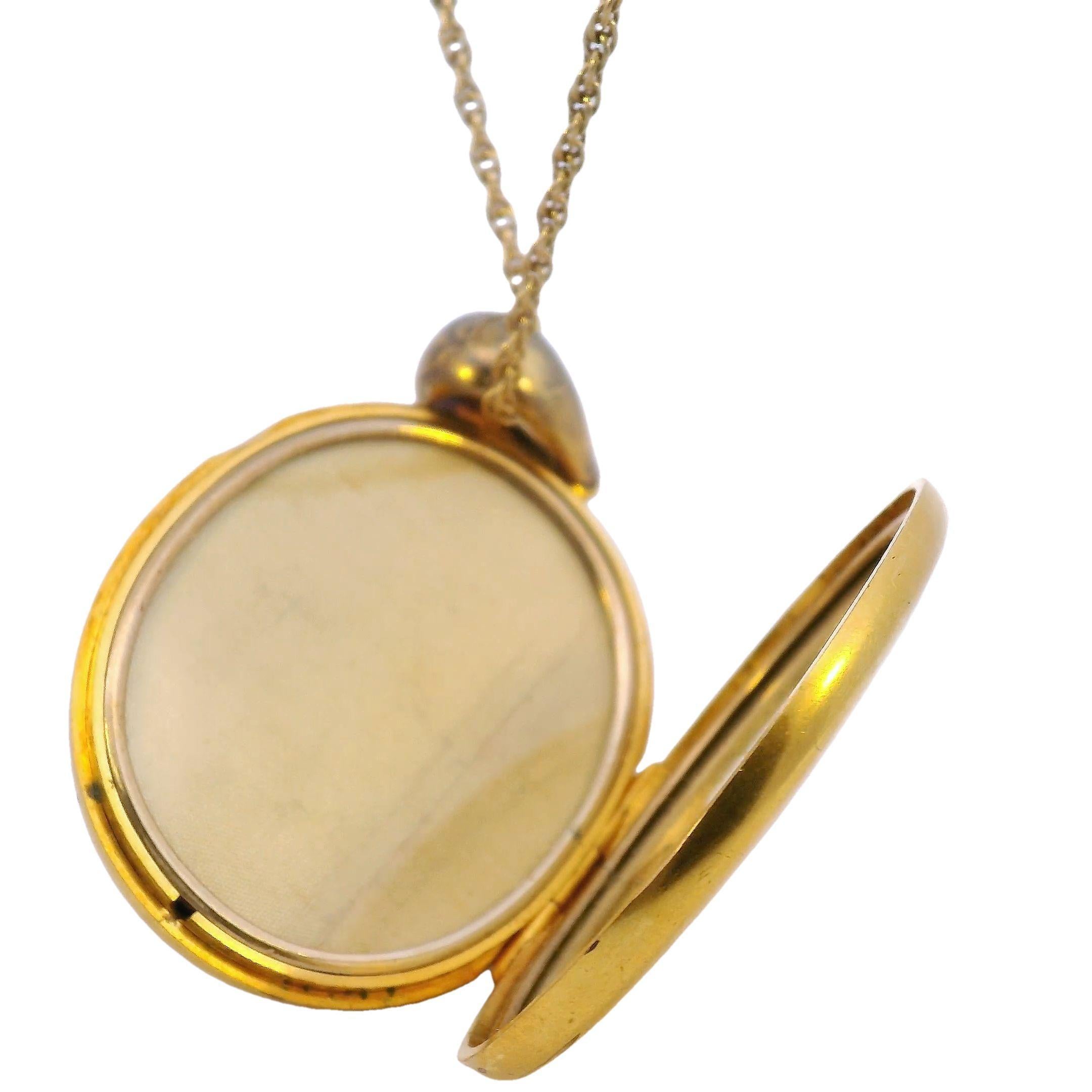 Victorian Pearl Locket With Blue Enamel in 18K Yellow Gold For Sale at ...