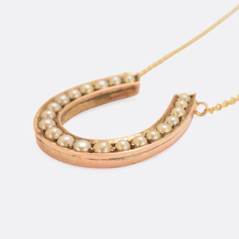 Victorian Pearl Lucky Horseshoe Necklace at 1stDibs pearl horseshoe