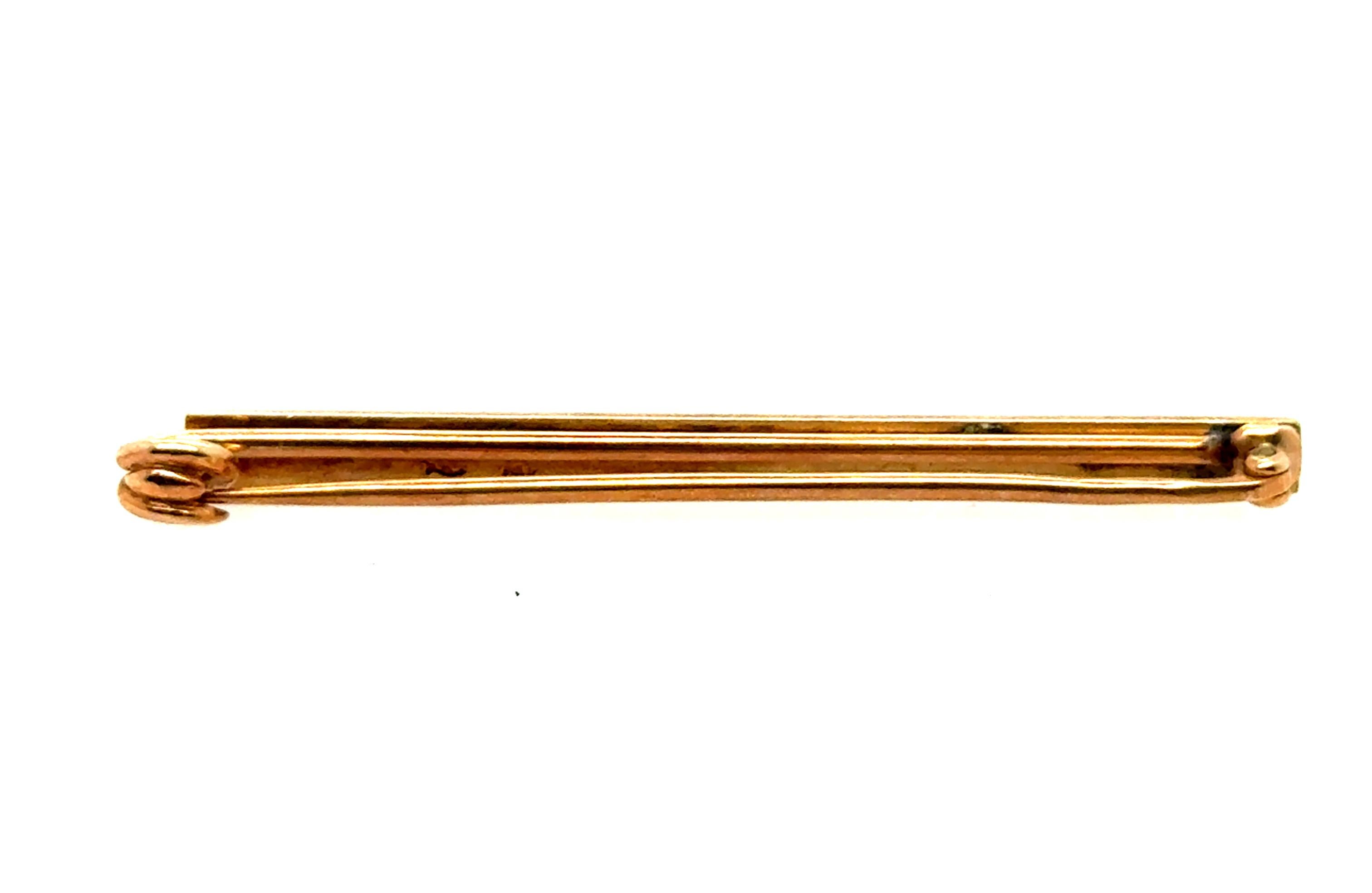 Victorian Pearl Pin Brooch Riker Bros Antique 14K Yellow Gold Original 1880's In Excellent Condition For Sale In Dearborn, MI