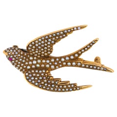 Broche victoriano engastado con perlas