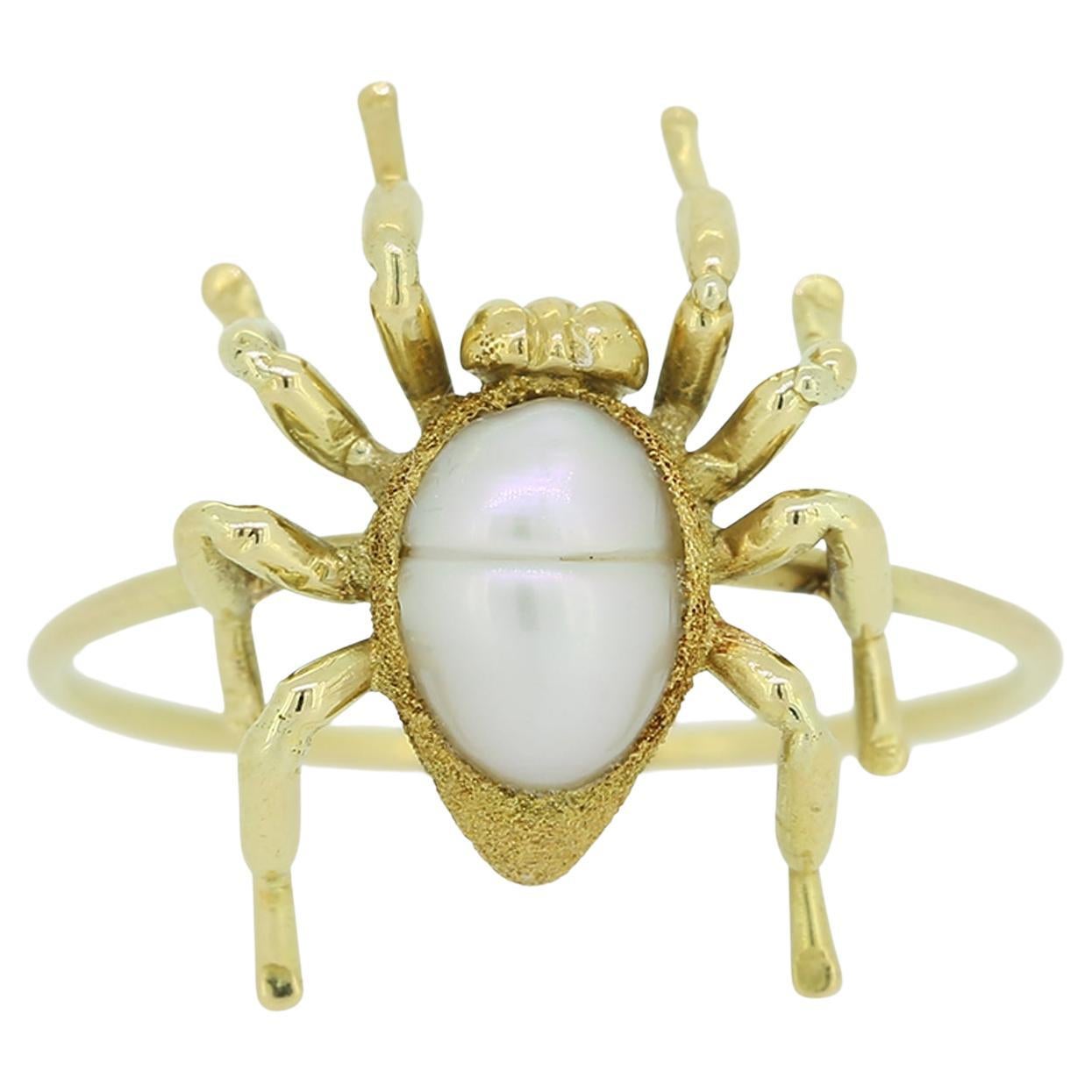 Victorian Pearl Spider Ring For Sale