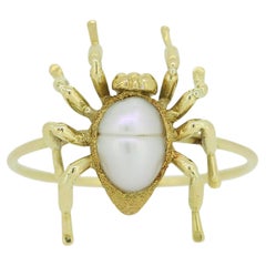 Used Victorian Pearl Spider Ring