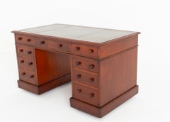 Victorian Pedestal Desk Mahogany Writing Table 1860