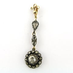 VICTORIAN penandt with rose cut diamonds up to 1.60ct 14k gold and silver