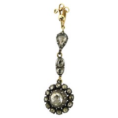 VICTORIAN penandt with rose cut diamonds up to 1.60ct 14k gold and silver