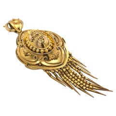Viktorianischer viktorianischer Anhänger aus 18 Karat Gelbgold, um 1860