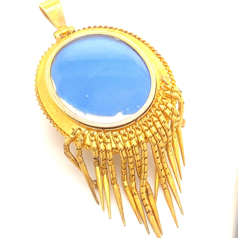 Victorian Pendant 18 Karat Yellow Gold Enamel Pearl circa 1860 For Sale ...
