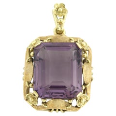 Victorian Pendant with amethyst up to 15.00ct 14k gold 10.5 grams