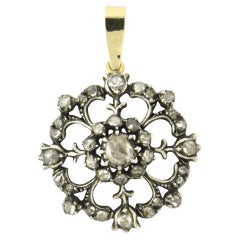 Viktorianischer Anhänger mit Diamanten im Rosenschliff bis zu 0,50ct 14k Gold und Silber