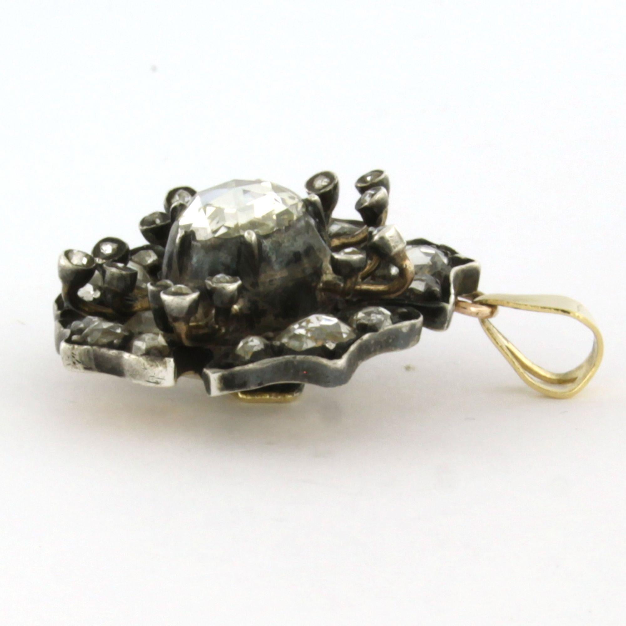 Viktorianischer Anhänger mit Diamanten im Rosenschliff bis zu 1,50ct 14k Gold und Silber im Zustand „Hervorragend“ im Angebot in The Hague, ZH