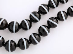 Victorian Perfect Banded Agate Bead Necklace