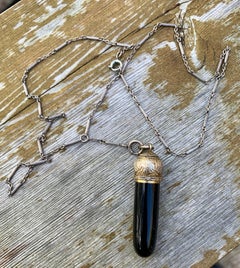 Victorian Perfume Bottle Vinaigrette Necklace F&B Sterling Silver