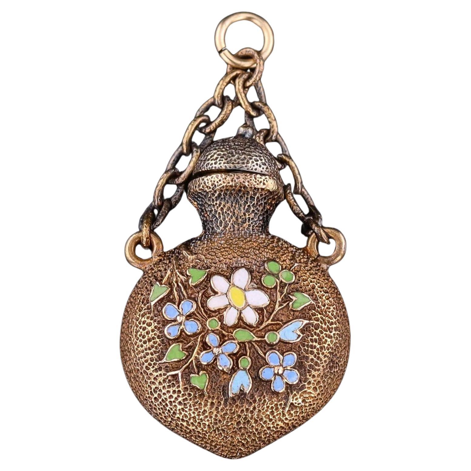Victorian Perfume Charm of 14k Gold