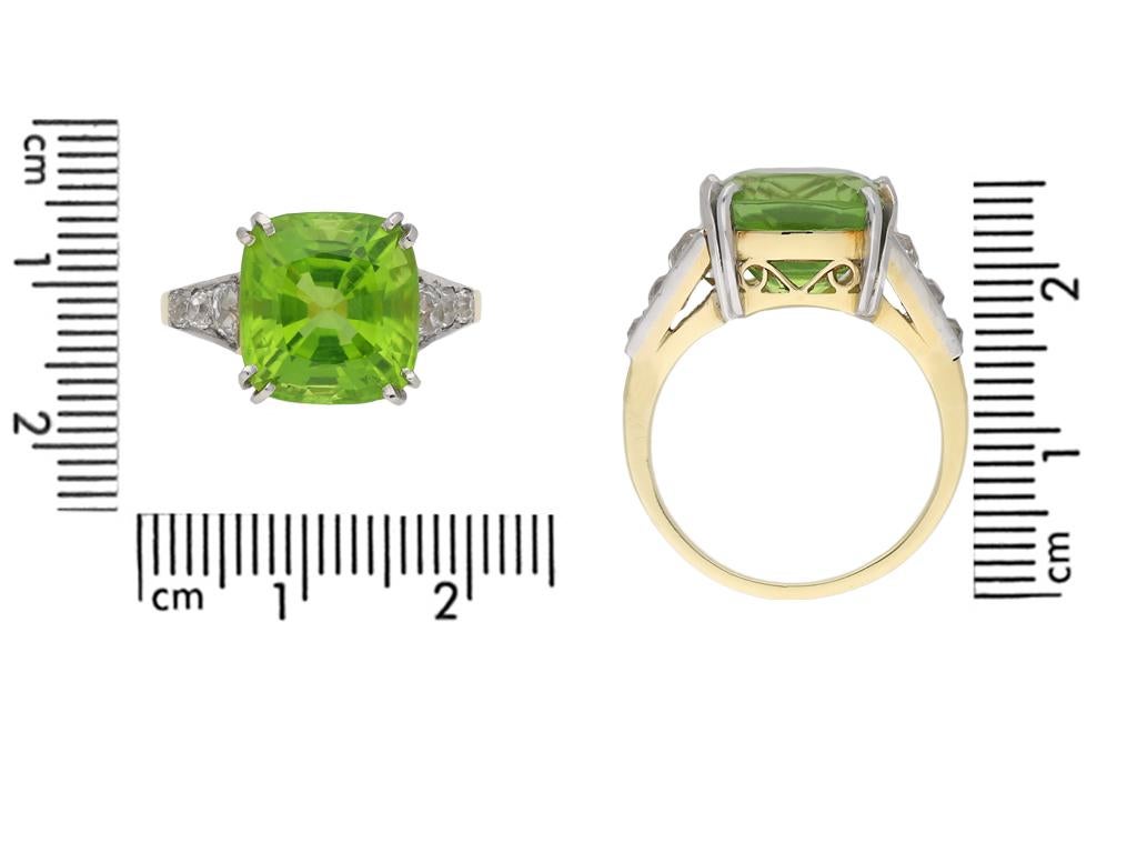 Victorian Peridot and Diamond Ring, circa 1900 In Good Condition For Sale In London, GB