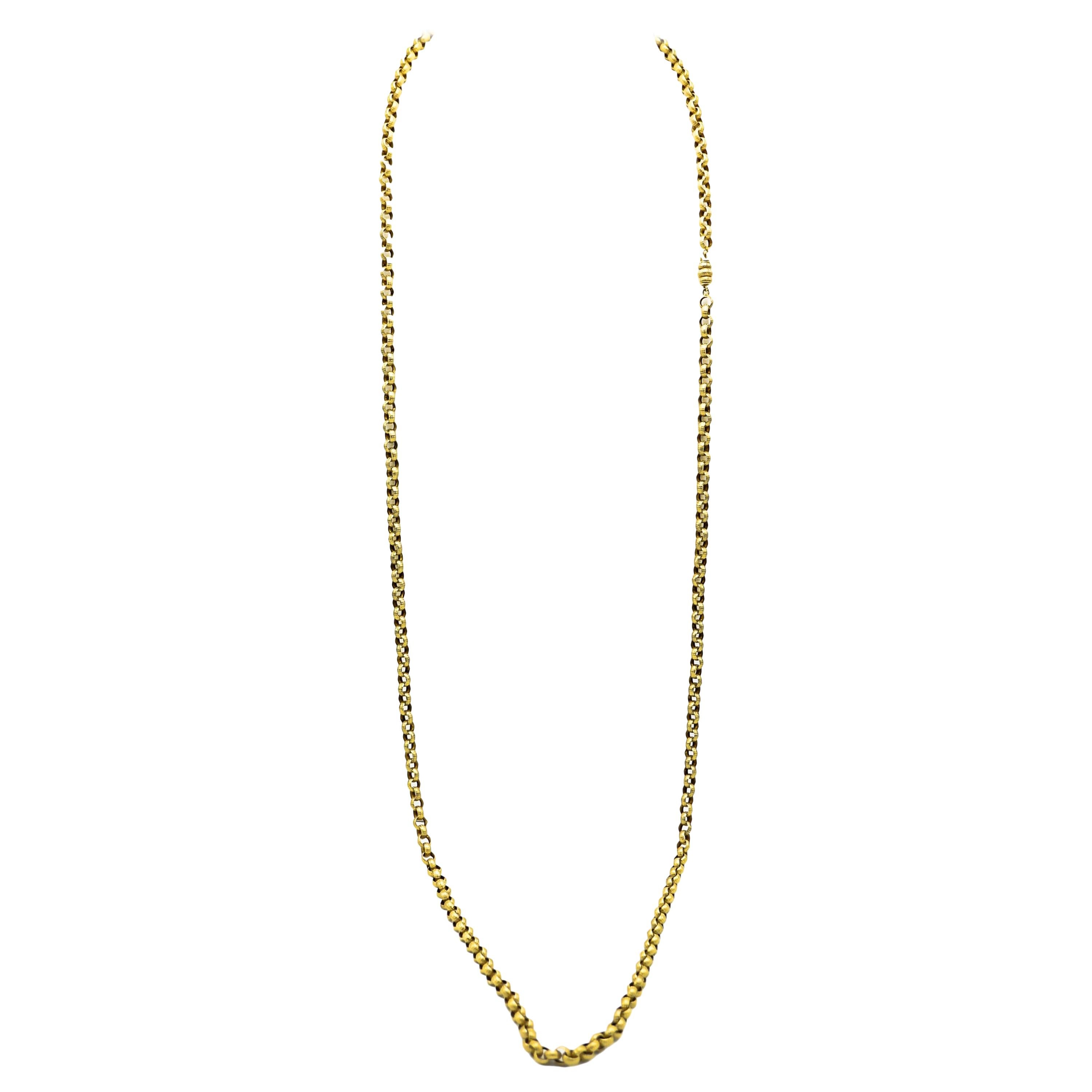 Victorian Period 15 Karat Gold Extended Chain or Necklace