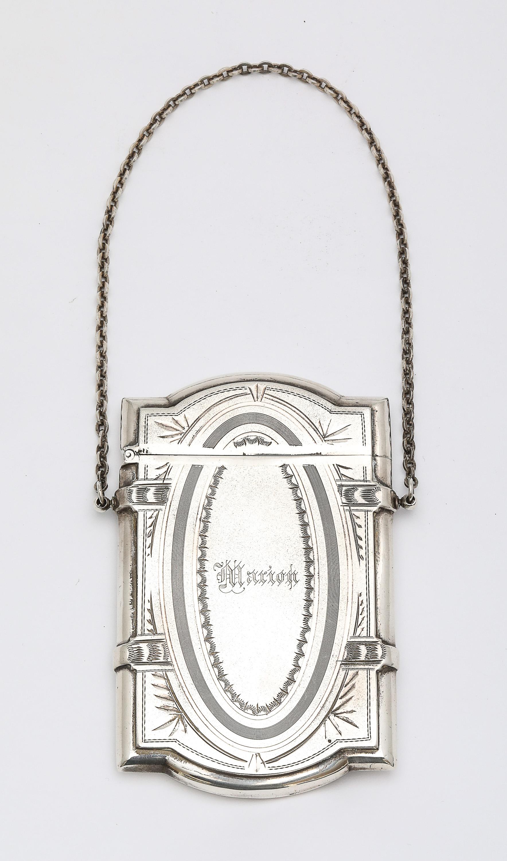 Fin du XIXe siècle Période victorienne/Aesthetic Movement A Silver Silver Calling/Business Card Case en vente
