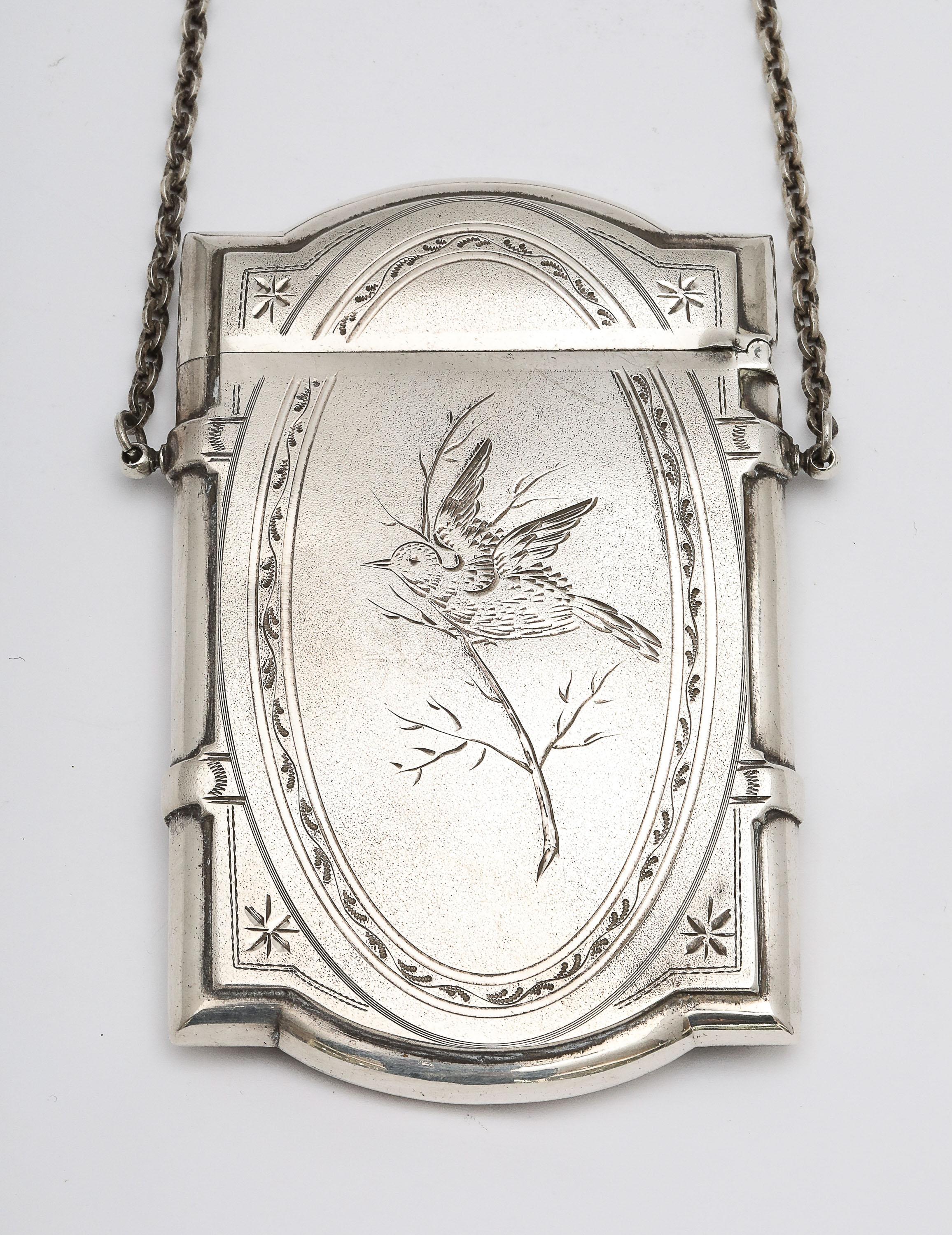 Période victorienne/Aesthetic Movement A Silver Silver Calling/Business Card Case en vente 1