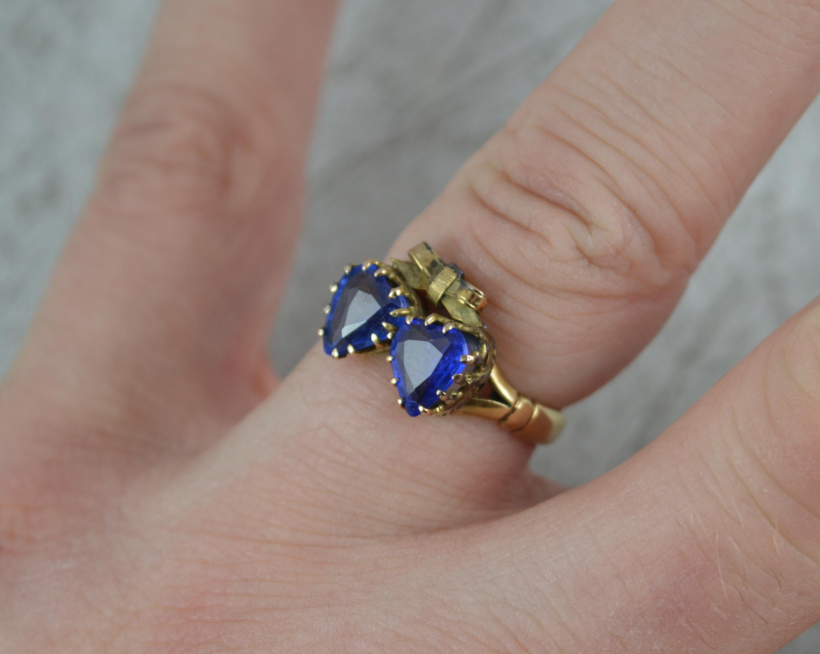 blue stone heart ring