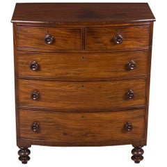 Victorian Period Bow Front English Chest of Drawers Dresser