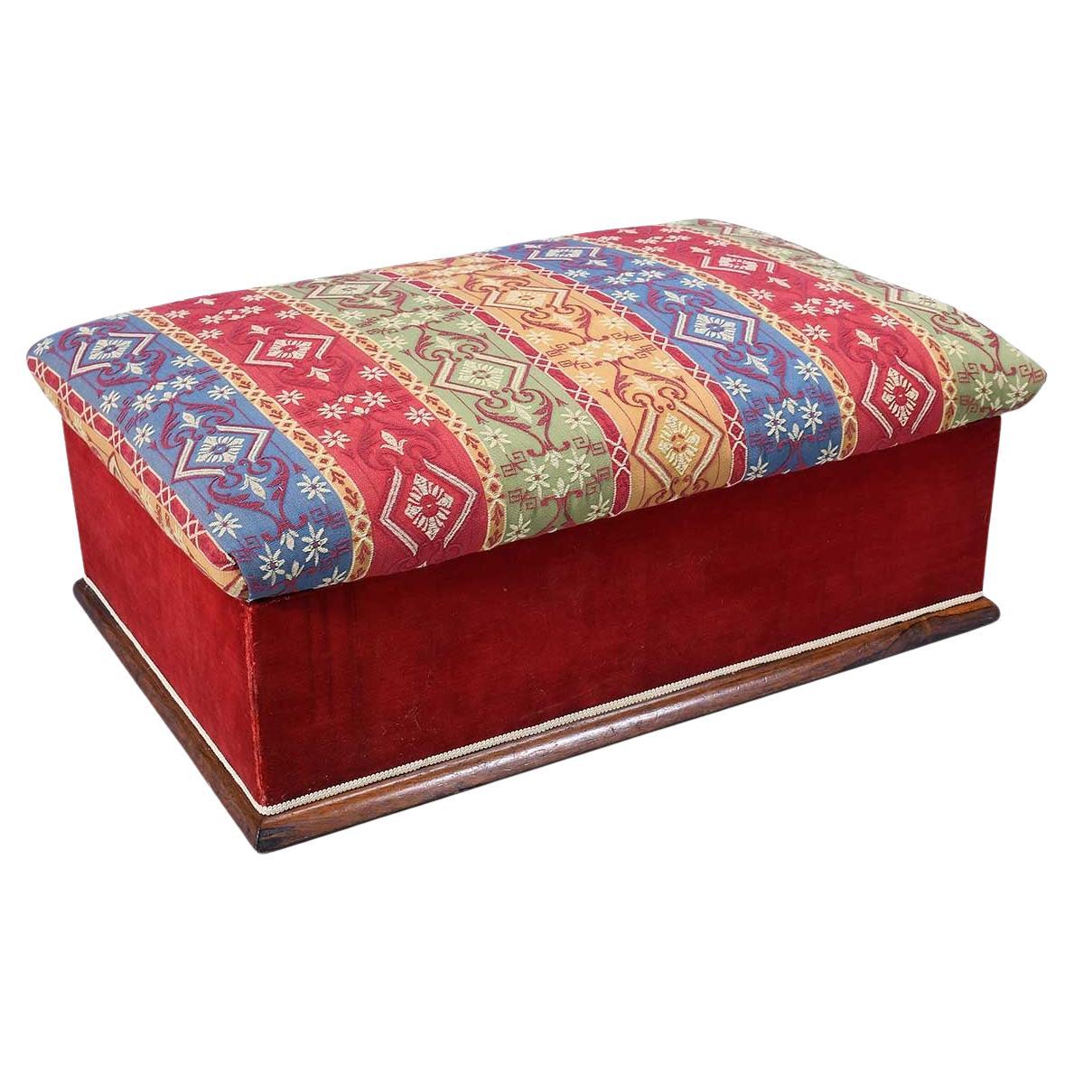 Pouf en forme de boîte d'époque victorienne en vente