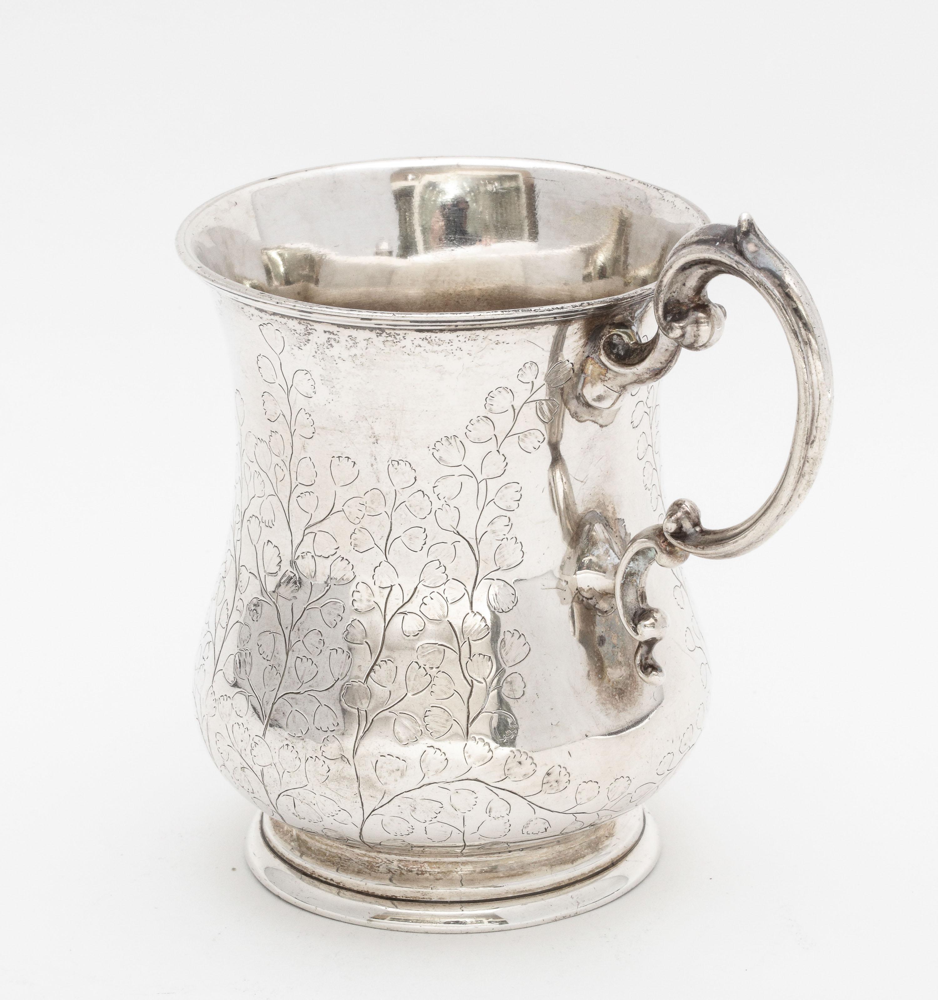 Victorian Period Calcutta Anglo-Indian Sterling Silver Mug/Cup by Cooke & Kelvy In Good Condition In New York, NY