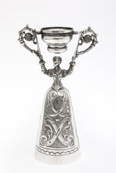 Victorian Period Continental Silver (.800) Bell-Form Wager/Marriage Cup