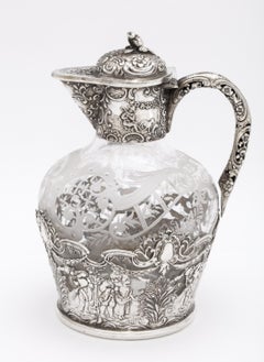 Victorian Period Continental Silver '800' Mounted Liqueur Decanter, Hanau