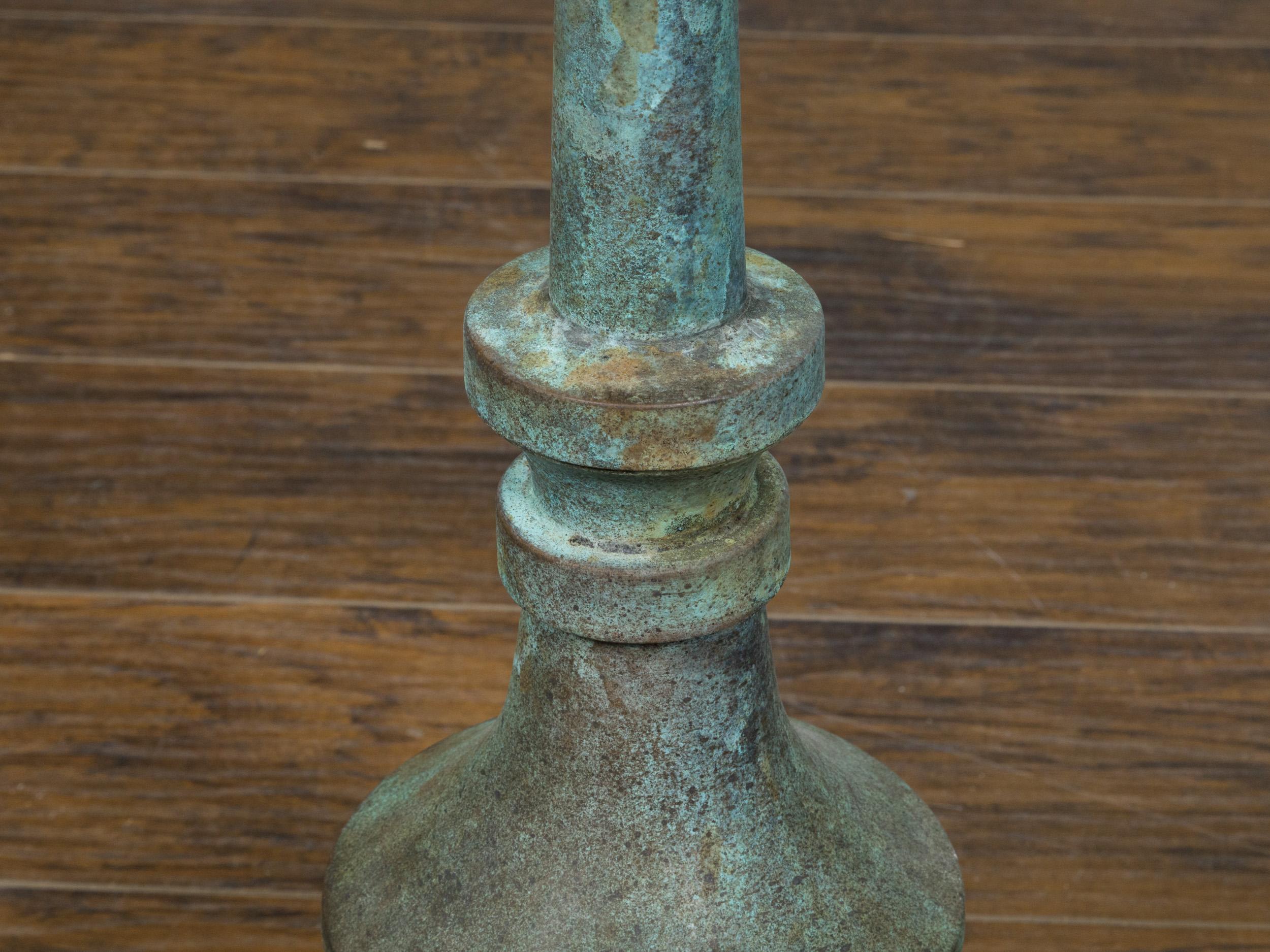 Finiale in rame del periodo vittoriano inglese del XIX secolo con patina di Verdigris In condizioni buone in vendita a Atlanta, GA