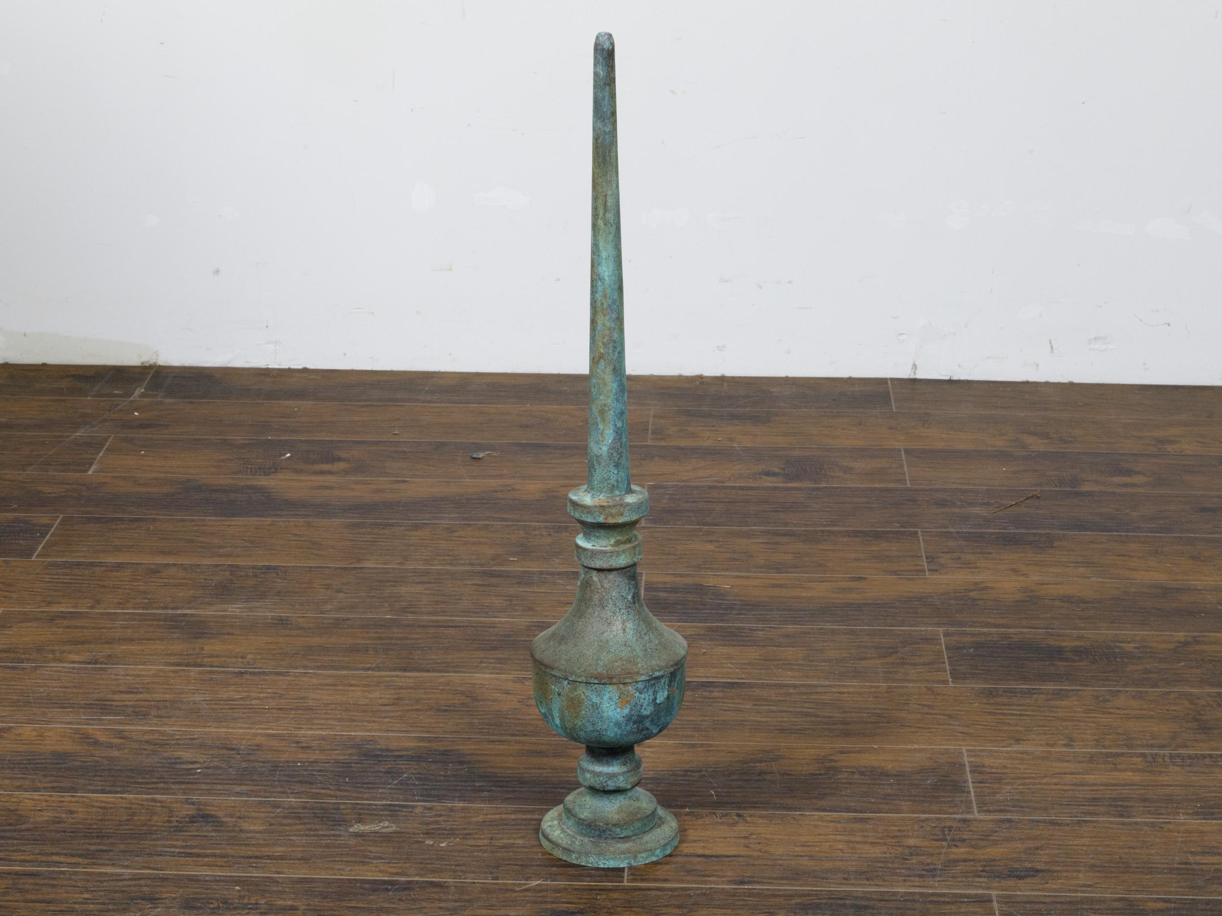 Finiale in rame del periodo vittoriano inglese del XIX secolo con patina di Verdigris in vendita 2