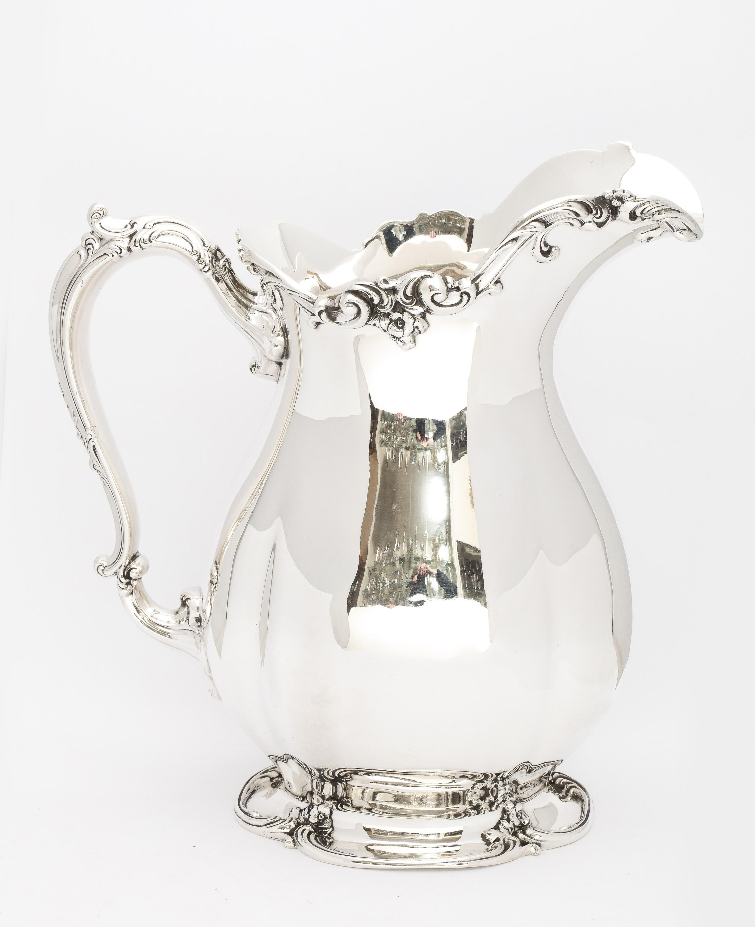Victorian Period Large Sterling Silver Water Pitcher on Pedestal Base by Gorham 9