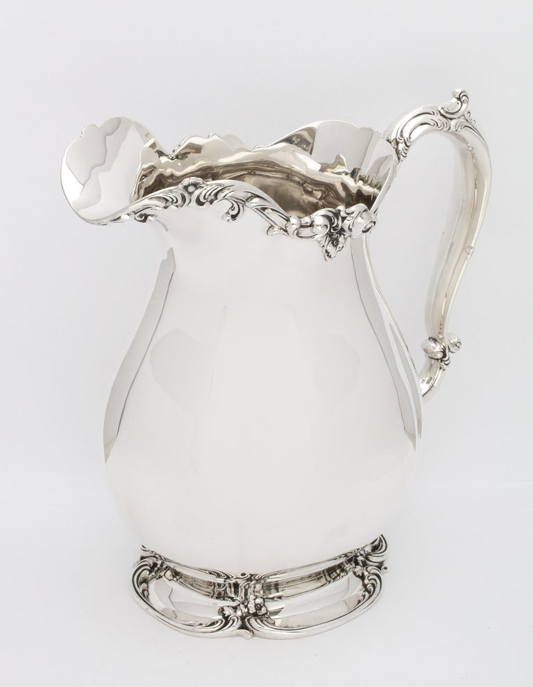 American Victorian Period Large Sterling Silver Water Pitcher on Pedestal Base by Gorham For Sale