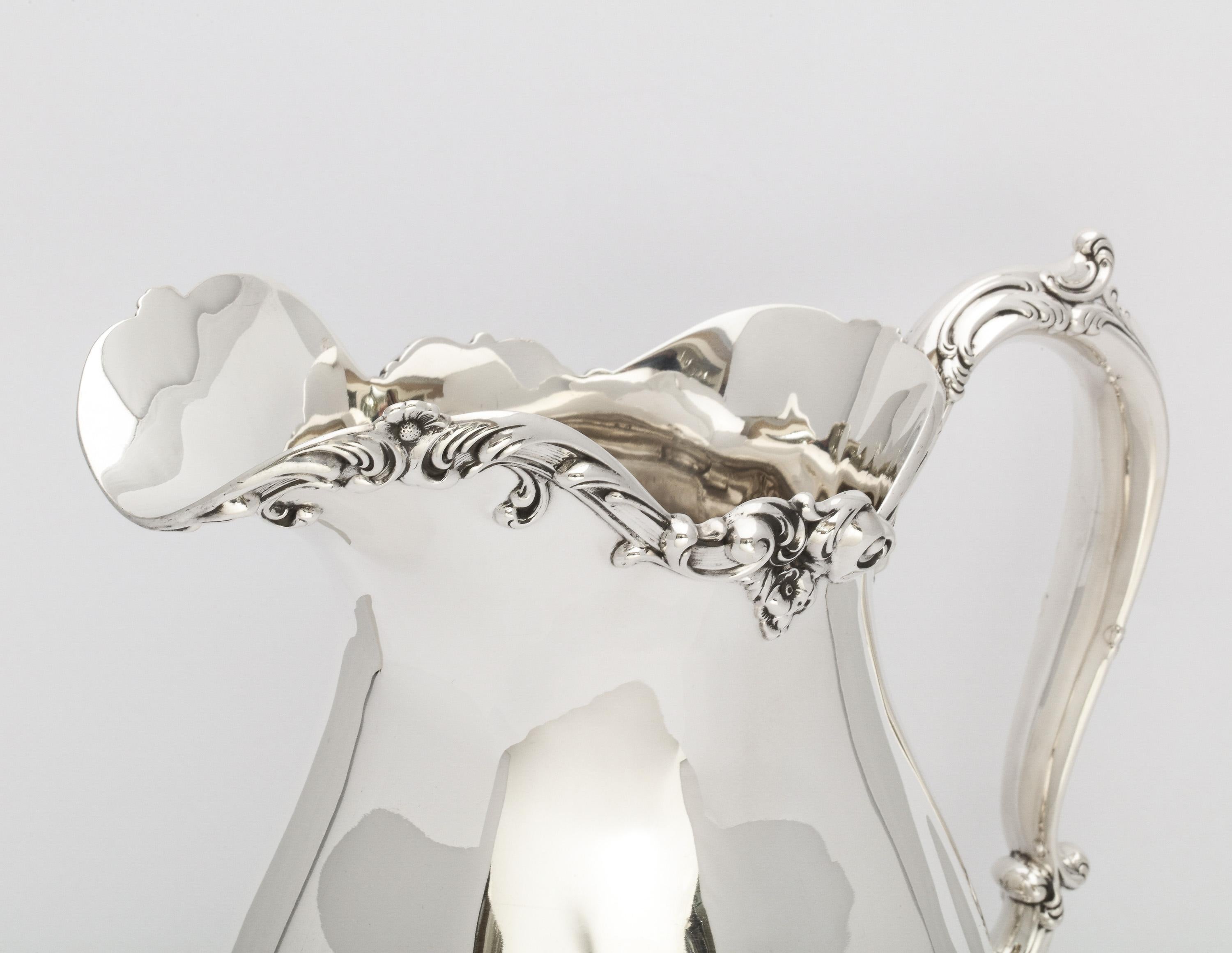 Victorian Period Large Sterling Silver Water Pitcher on Pedestal Base by Gorham In Good Condition In New York, NY