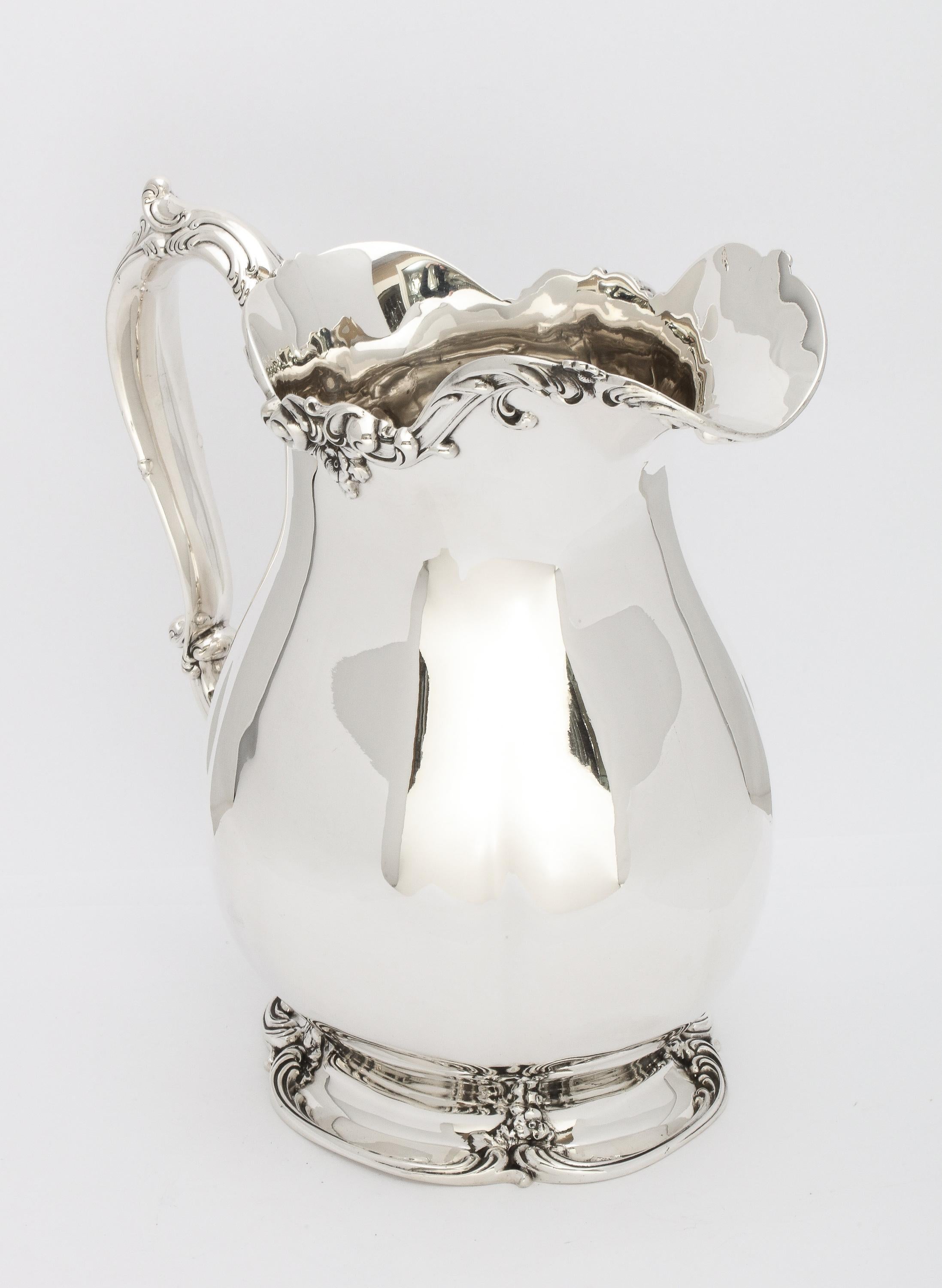 Victorian Period Large Sterling Silver Water Pitcher on Pedestal Base by Gorham 1