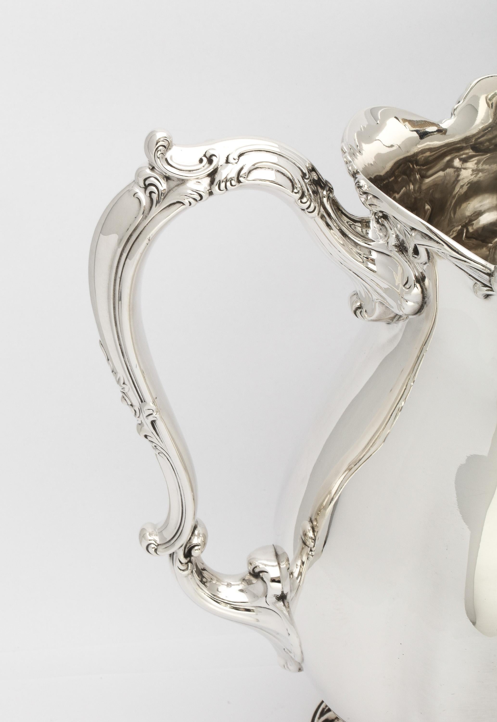 Victorian Period Large Sterling Silver Water Pitcher on Pedestal Base by Gorham 3